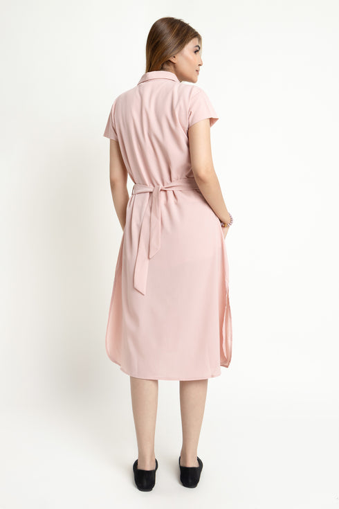 The Tea Pink Shirt Dress